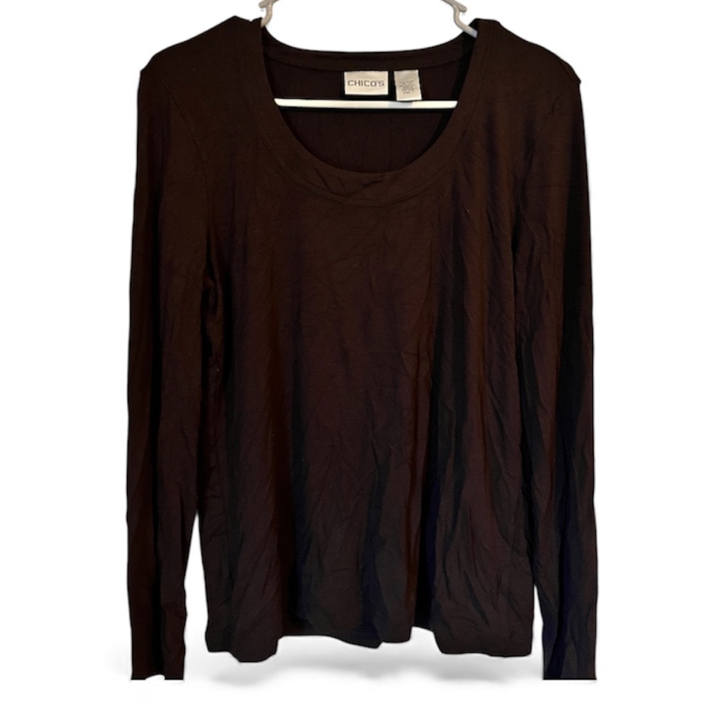 Chico’s Women’s Brown Long Sleeve Casual Shirt Sz-M